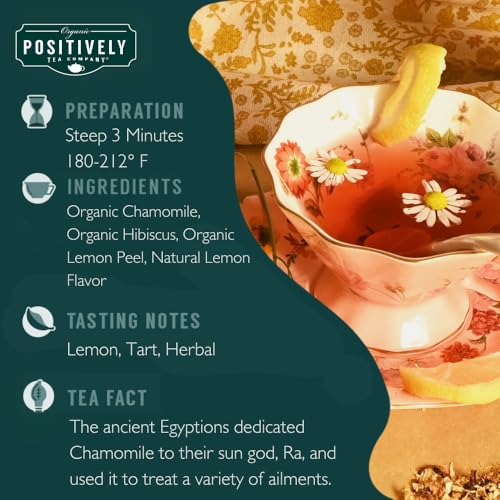 Image of Positively Tea Company, Organic Lemon Chamomile, Herbal Tea, Loose Leaf, USDA Organic, 1 Pound Bag