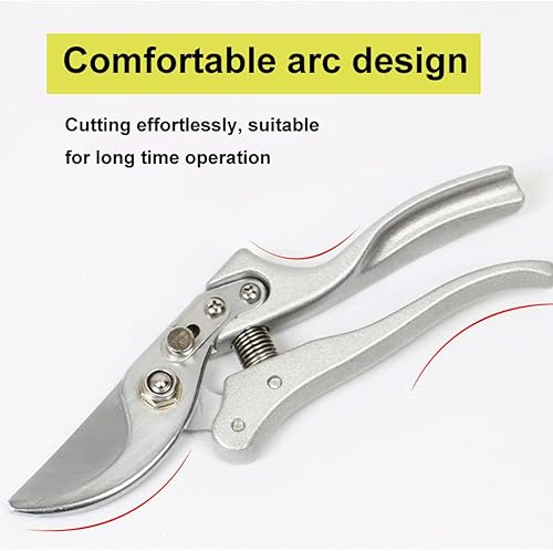 Miniatura 5 de Tijeras de jardín de 8 pulgadas, acero de aleación Sk5, cerraduras de seguridad y diseño de resorte, mango de aleación de aluminio ligero, utilizado