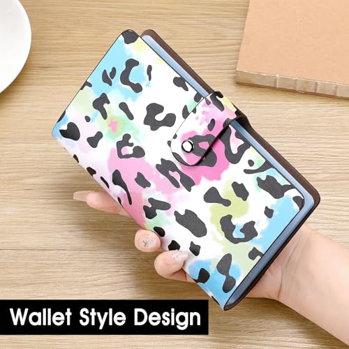 RFID Credit Card Holder, Leather Business Card Organizer with 96 Card Slots, Credit Card Case for Managing Your Different Cards and Important Documents to Prevent Loss or Damage (Leopard Print)2