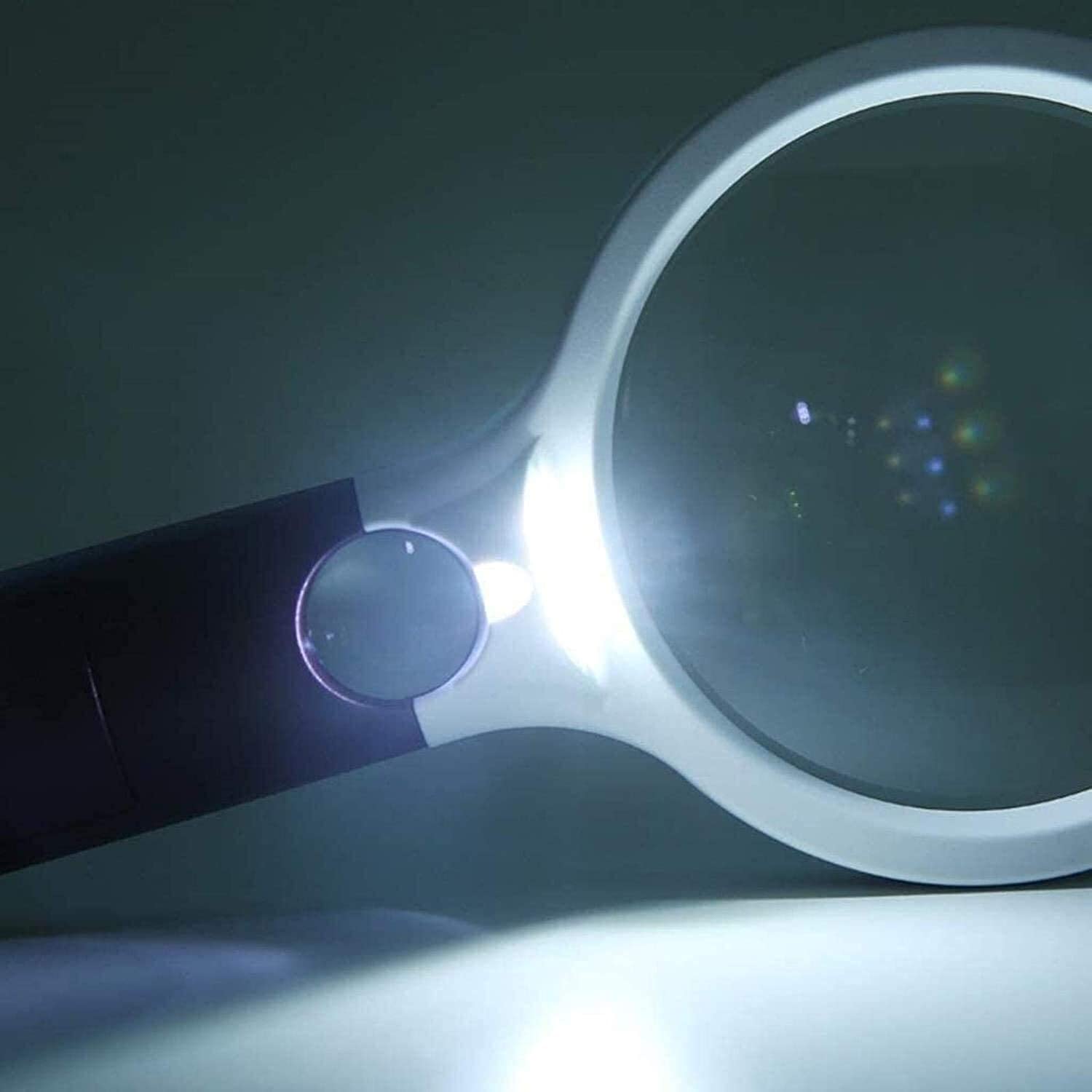 Lupa, lupa de mano con luz LED, alto aumento 10 x 30x, ideal para leer, reparar teléfonos móviles e identificación
