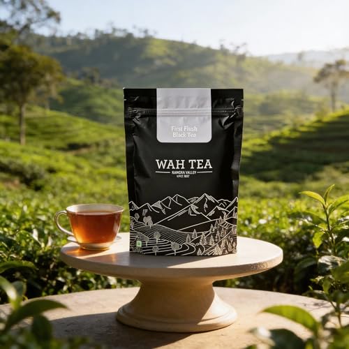 Image of Wah Tea First Flush Kangra Tea | Hand-Plucked Whole Leaf | 100% Natural & Pesticide-Free | Rich Aroma & Antioxidant-Rich Blacktea | Refreshing Morning Brew | Premium Loose Leaf | 200g