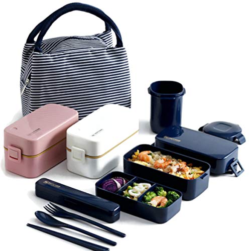 INARI Bolsa Térmica Porta Alimentos con Fiambrera Hermética, Cubiertos y Taza (Rosa)