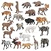 21PCS Wild Animals Figurines Toys Set Savanna Jungle Animals Figures Mini Party Favor Cake Topper South Africa Zoo Animals Toys for Kids