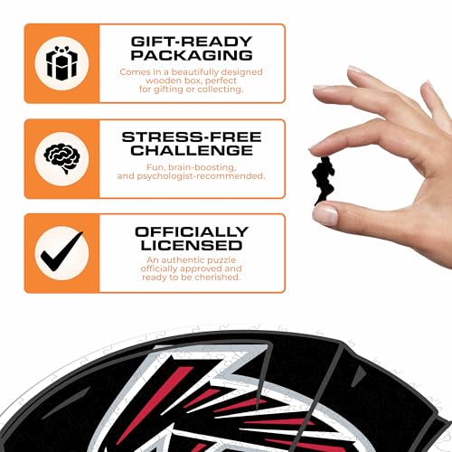 Iconic Puzzles, Atlanta Falcons Helmet, Wooden Puzzle officially licensed NFL, 100% sustainable - Image 3