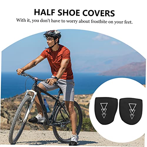 Par de fundas para calzado de ciclismo al aire libre para hombre, cubrebotas semicubiertas resistentes al viento con triángulos reflectantes para mayor visibilidad miniatura 6