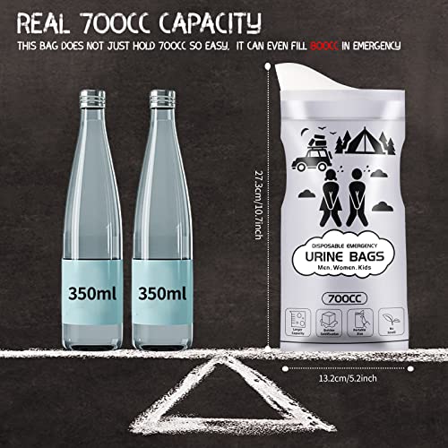 Bacuthy [20 Pack] Portable Urinal Pee Bags Updated Version, Disposable Male/Female Urine Bag For Travel, Camping, Road Trip, Men/Women/Kids Compatible #TOP3