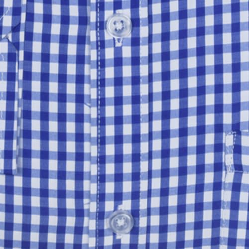 Image of ACCOX Men's Breathable Cotton Long Sleeves Regular Fit Checkered Formal Shirt for Men (GCR334)
