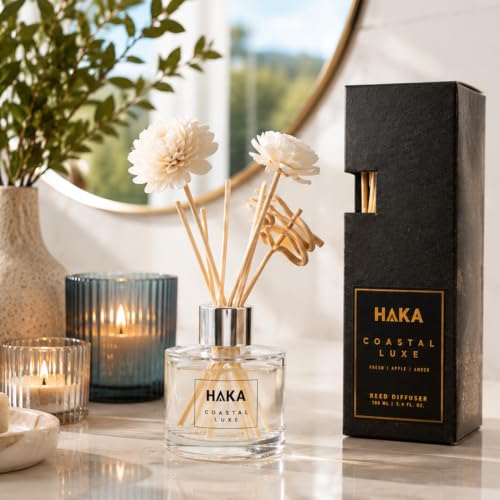 Image of Haka - Coastal Luxe Reed Diffuser 100ml | Citrus, Lavender & Sandalwood Fragrance | Long Lasting Home Fragrance Up to 60 Days | Air Freshener for Home, Bedroom & Office