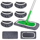 5 Pack Reusable Microfiber Mop Pads Compatible with Swiffer Sweeper Mop, Wet and Dry Flat mop Cover, Washable Mop Pads for Surface/Hardwood Floor Cleaning (Mop is Not Included)