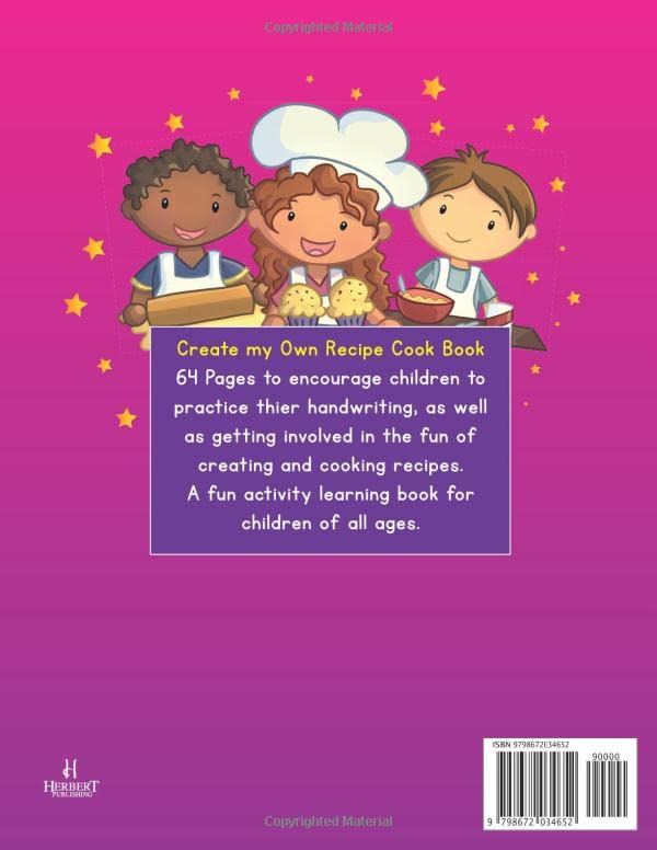 Create My Own Recipe Cook Book For Kids: A Cooking and Writing Blank Recipe Journal for Children and Kids Ages 4 – 12 Years image 2