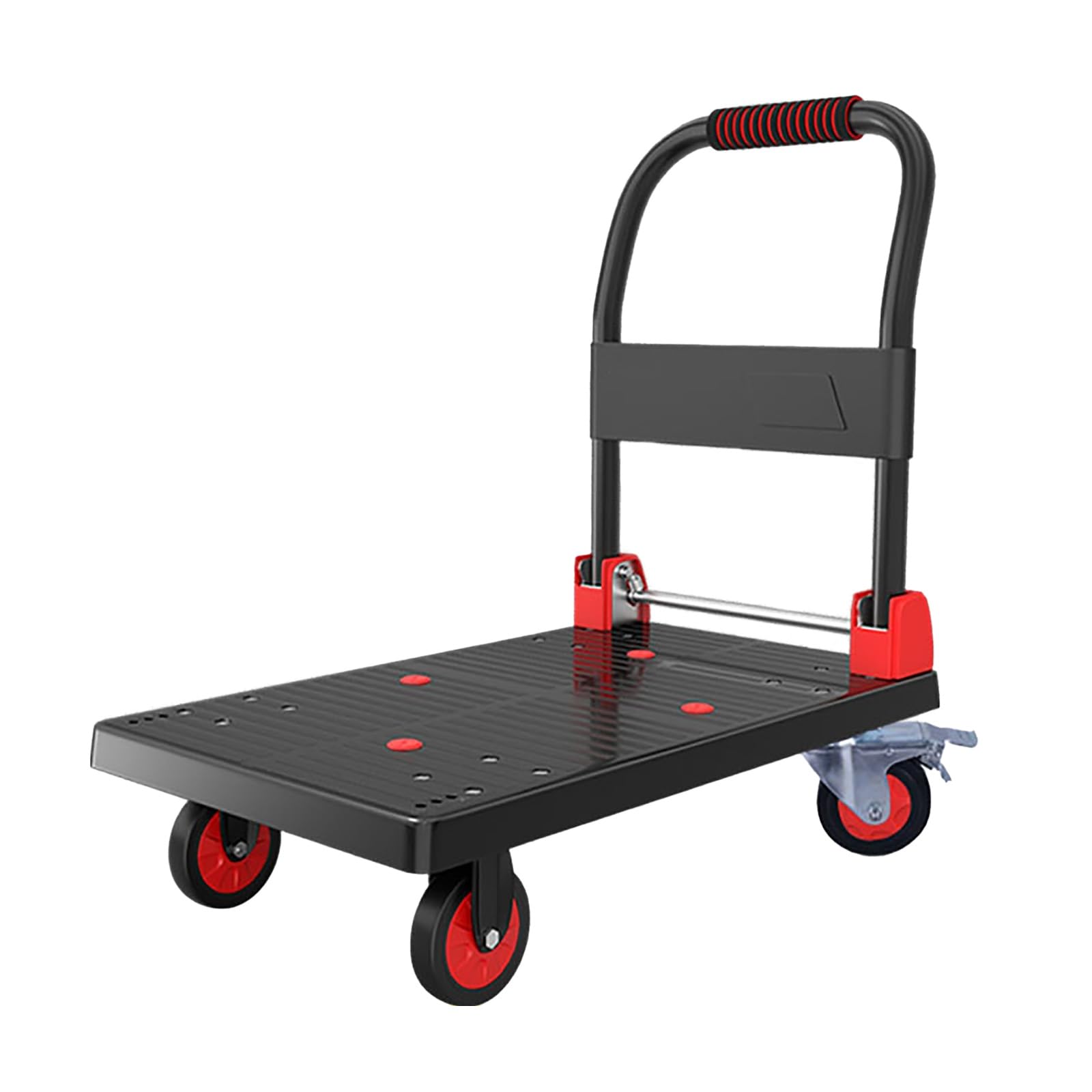 Handcart, With Universal Wheels, Load Capacity 660 Lbs, Suitable for Gardens, Schools, Warehouses, Hospitals(Black,Medium)
