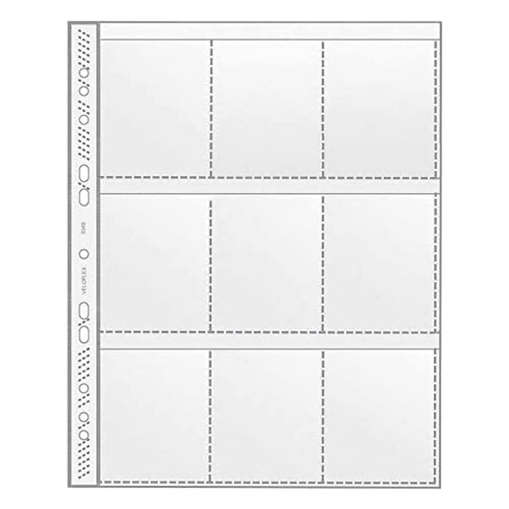 VELOFLEX 5349010 Collector's Wallet DIN A4, with 9 Pockets for Trading Cards Transparent, Polypropylene Film 140 My, Pack of 10