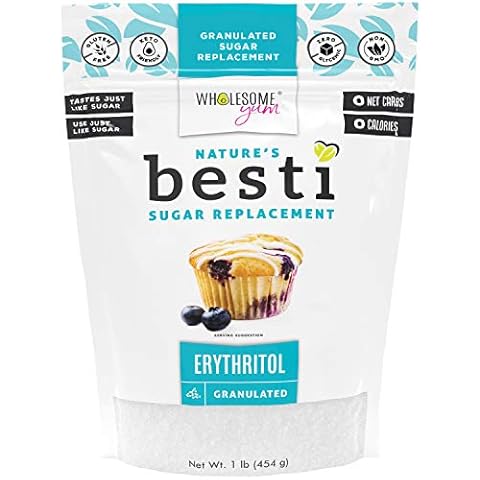 Wholesome Yum Besti Granulated Erythritol Sweetener - Natural Sugar Substitute - Keto, Non GMO, Zero Carb, Zero Calorie - Granular Sugar Replacement (16 oz / 1 lb) Cover