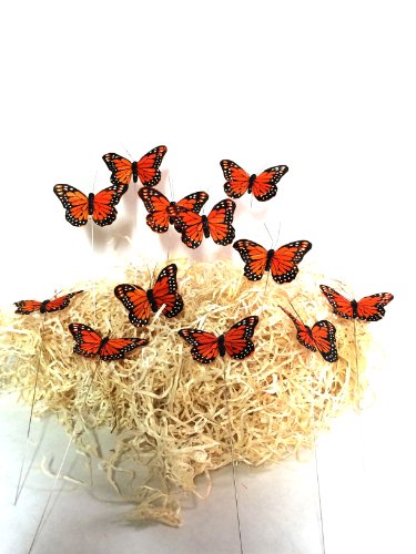 Artificial Feather Butterfly (3'' Monarch)