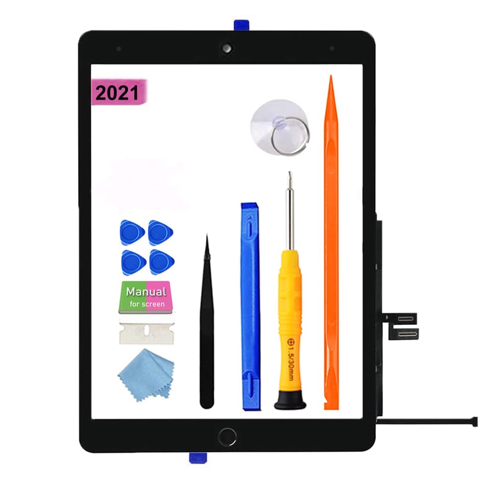 Écran Tactile Digitizer pour iPad 9 (9e génération) 2021 10,2" A2602 A2603 A2604 A2605 + Bouton Home