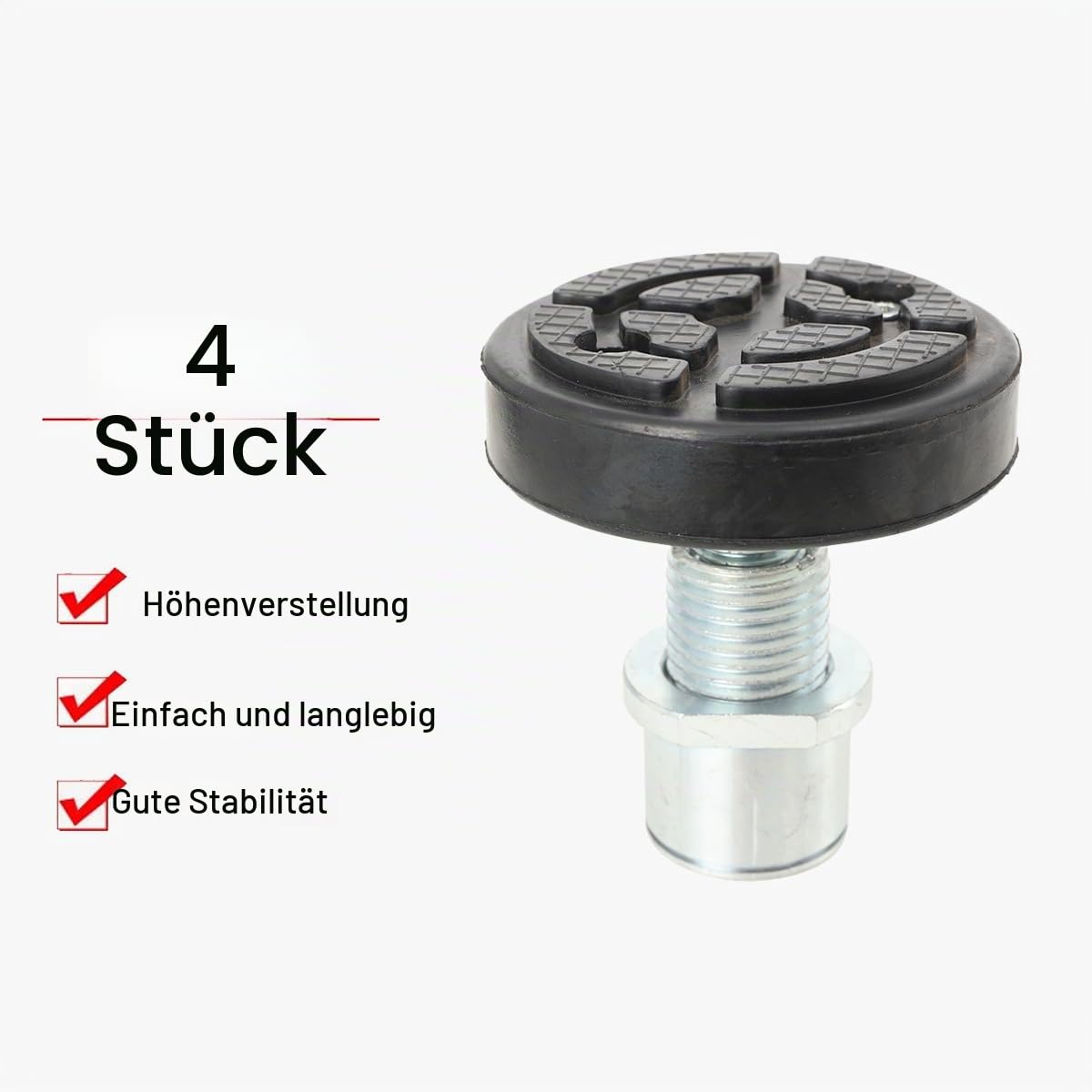 Hebebühne Drehteller 4PCS Hebebühnen Teller Gummiauflage Unterstellbock Gummiklotz Gummiblock für Hebebühnen Ausdrehbar Aufnahme Ø50mm für KFZ PKW SUV Reifenwechsel Werkstatt Schutz Auto