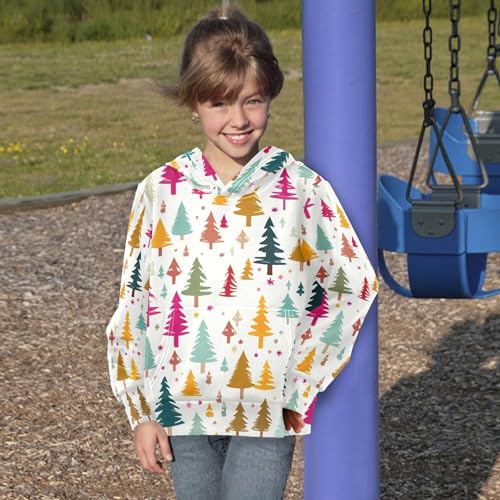 Kids Hoodies Sweaters Christmas Xmas Trees Hooded Sweatshirts with Big Pockets for Boys Girls B04002904