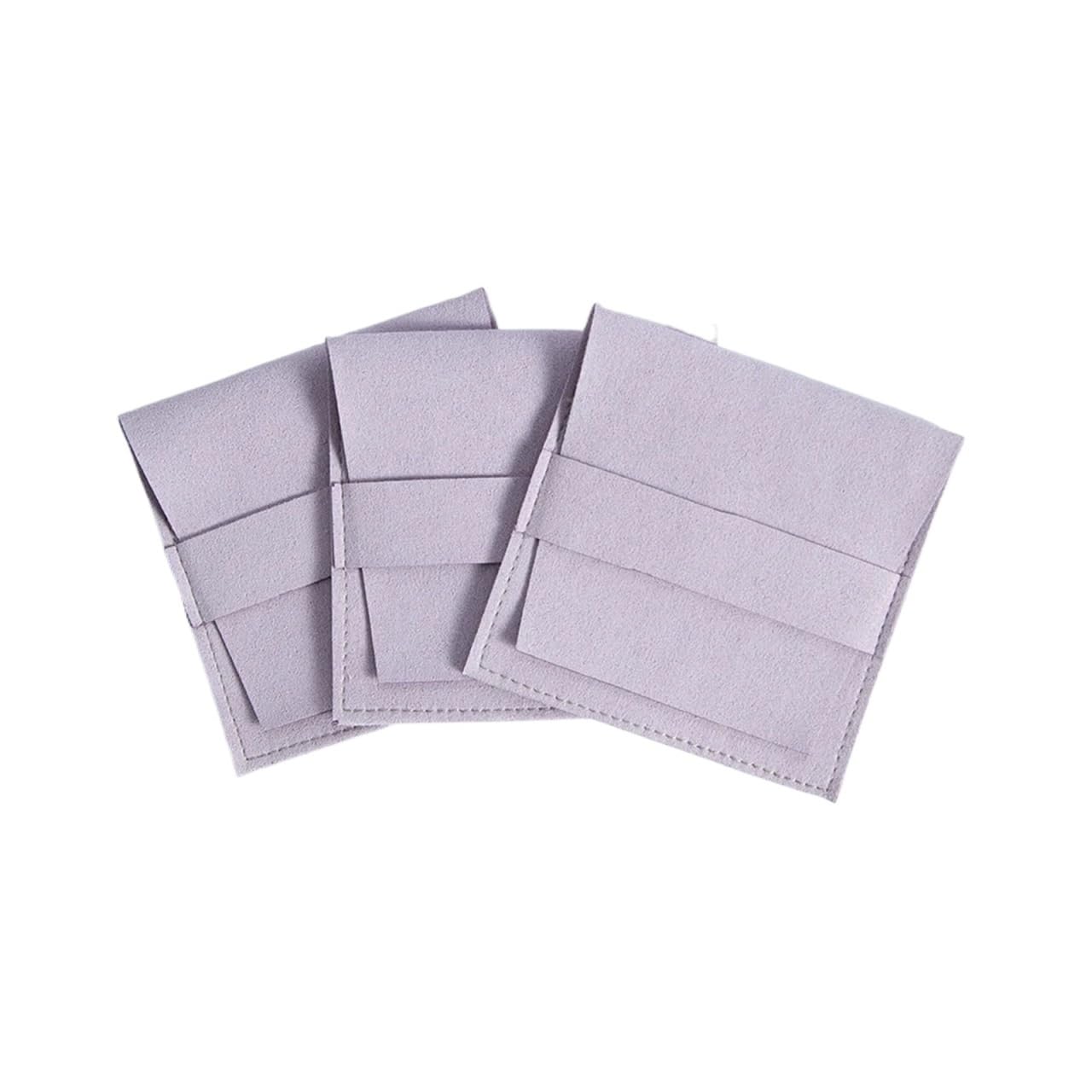 Mlyvax 15pcs Luxury Microfiber Suede Velvet Jewelry Gift Bag Envelope Flip Organizer Pouch Necklace Bracelet Bangle(Purple)