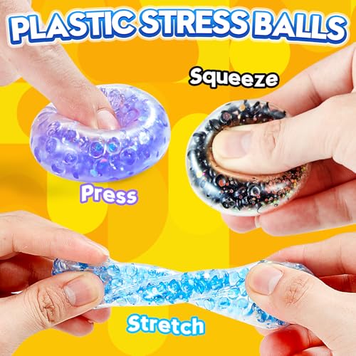 HOUT 20 Stück Stressball-Squishy Mitgebsel Kindergeburtstag: Kunststoff Anti Stress Bälle Kindergeburtstag Gastgeschenke - Antistressbälle für Kinder Erwachsene - Kleine Geschenke für Kinder
