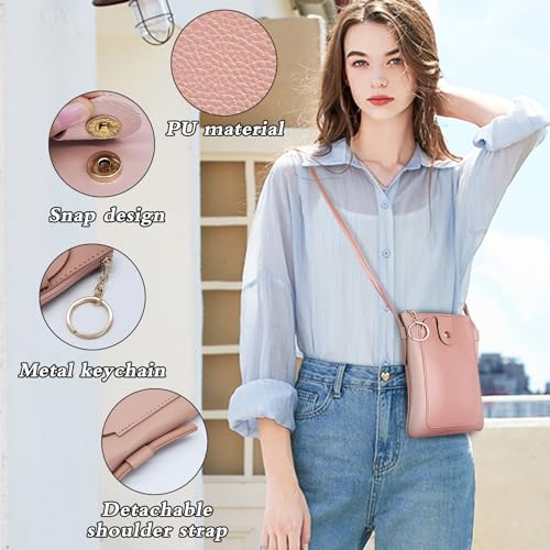 Small Crossbody Bags for Women, PU Leather Cell Phone Bag Wallet Purse with Zipper for Working Shopping3