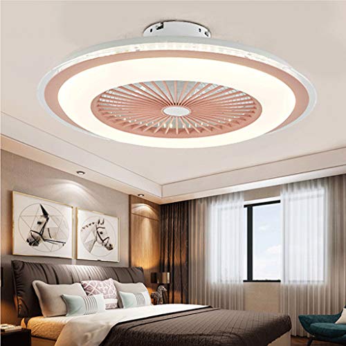 Ventilador de techo rosa para dormitorio infantil con luz LED y tres velocidades
