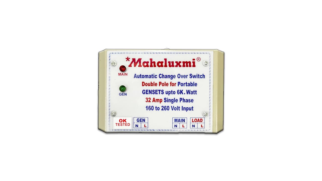 Mahaluxmi Automatic Change Over Switch Double Pole for Gen Set 32 Amp Single Phase-image-9