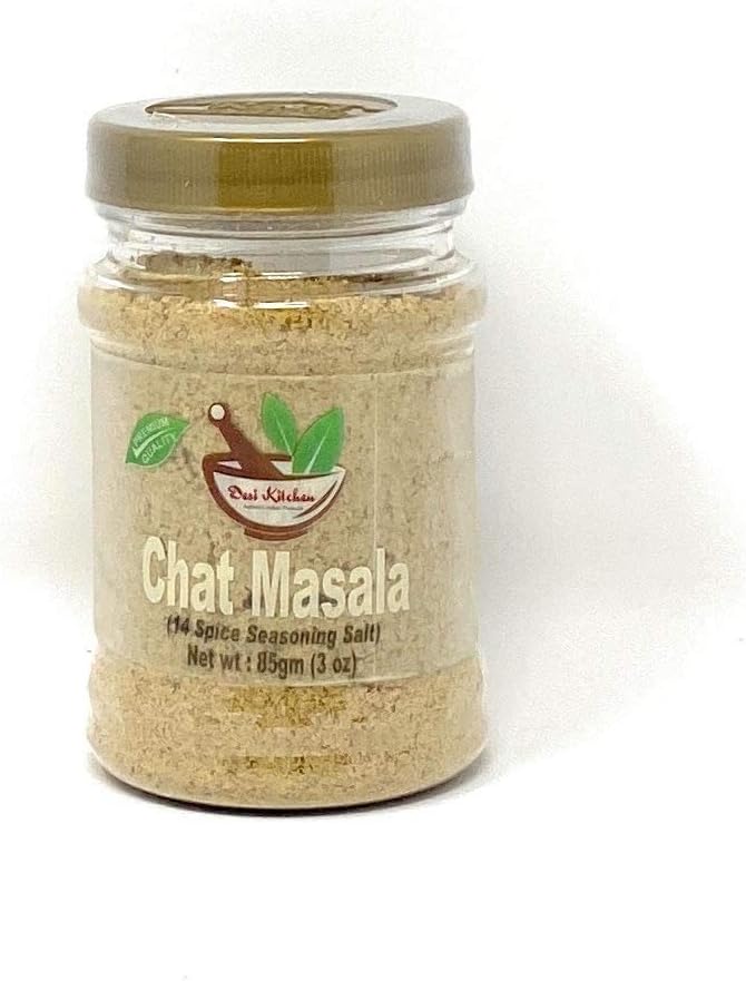 Desi Kitchen Chat Masala 3oz | 14 spice seasoning Salt | All Natural | Vegan | NON GMO | By Rani Foods