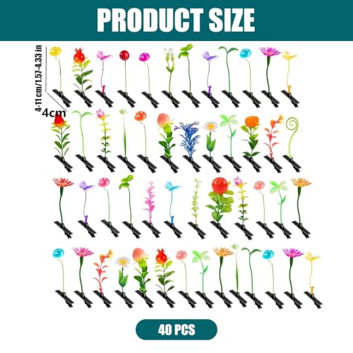 Clips de brotes para el cabello con lindos diseños de plantas mixtas 2