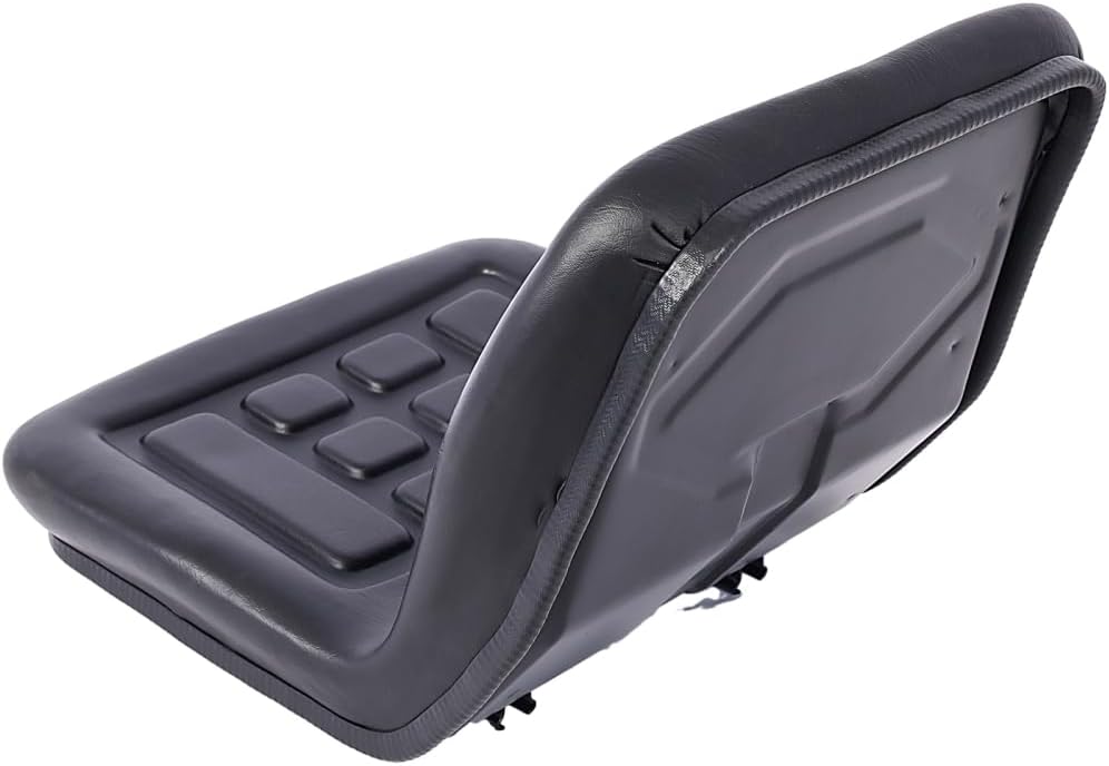 Elountik Universal Black Tractor Seat with Drain Hole – Thickly-Padded, Durable, Water-Resistant, and Horizontally Adjustable Replacement Seat