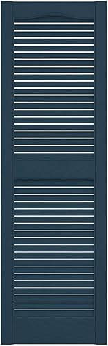 Miniatura 152 de Builders Edge 12 pulgadas de ancho x 48 pulgadas de alto, montante central superior de catedral estándar, persianas con listones abiertos, incluye