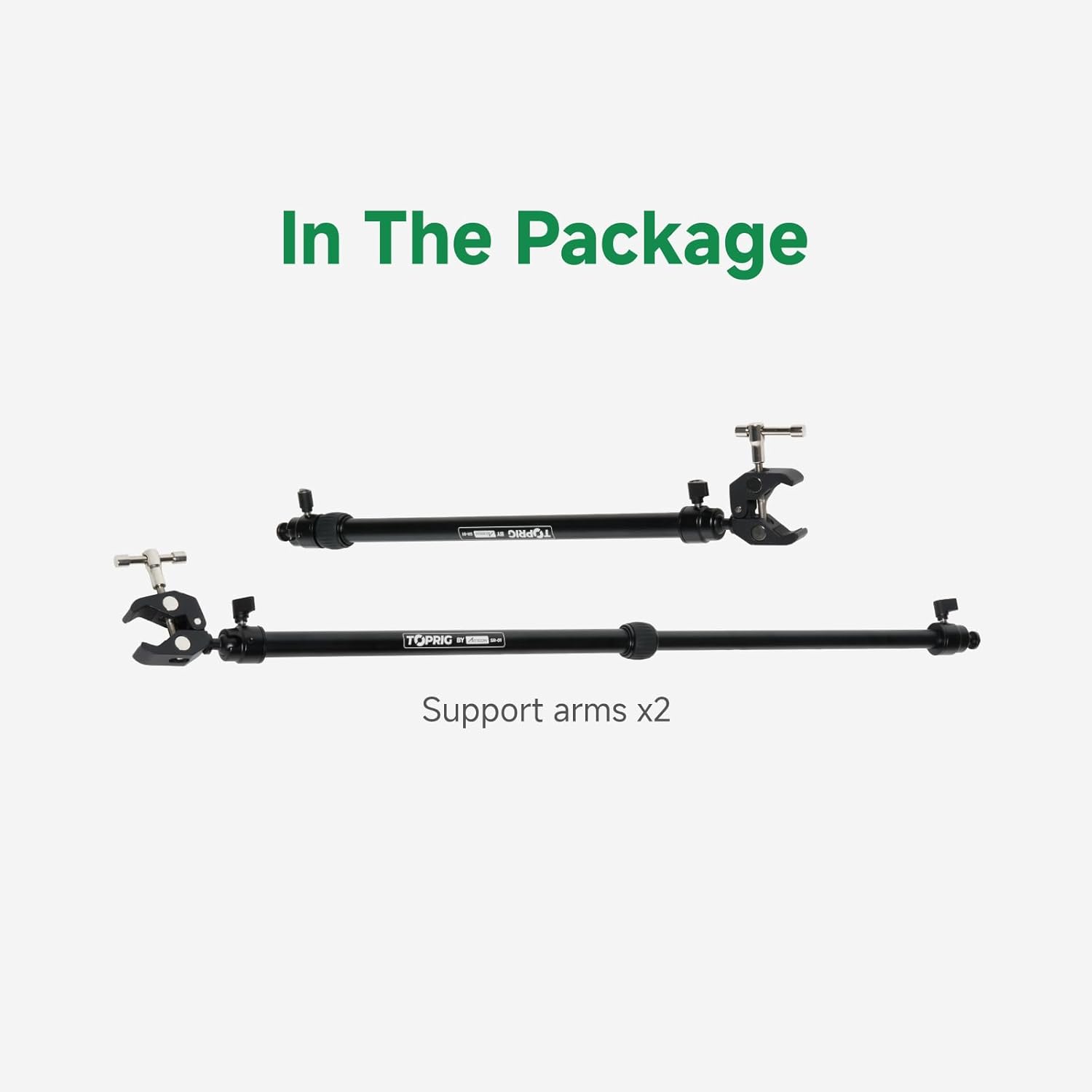Accsoon Toprig Camera Slider Support Arm Stabilizer 2 Pack with C Clamp Adjustable Tripod Stability Arm Increasing Stability Aluminum Alloy, for Camera Slider Rail Track Support Rod for Video Shooting