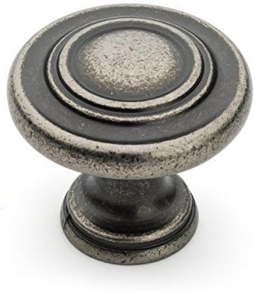 Dynasty Hardware K-81295-AN 3 Ring Cabinet Hardware Knob, Antique Nickel (25 Pack)
