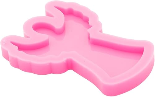 Miniatura 3 de Angel Wings Molde de silicona con forma de ángel brillante brillante para carretes de insignias de 1.5 pulgadas/1.5 in, molde de resina epoxi para