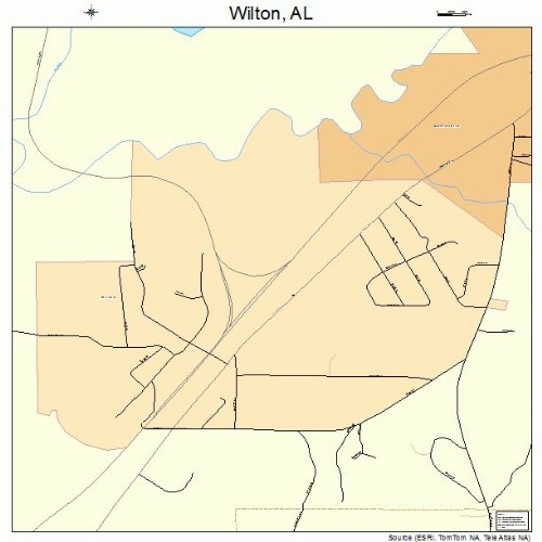 Large Street & Road Map of Wilton, Alabama AL Printed poster size
