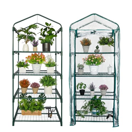 Kelived Mini Greenhouse for Indoor Outdoor, Portable 4 Tier Greenhouse