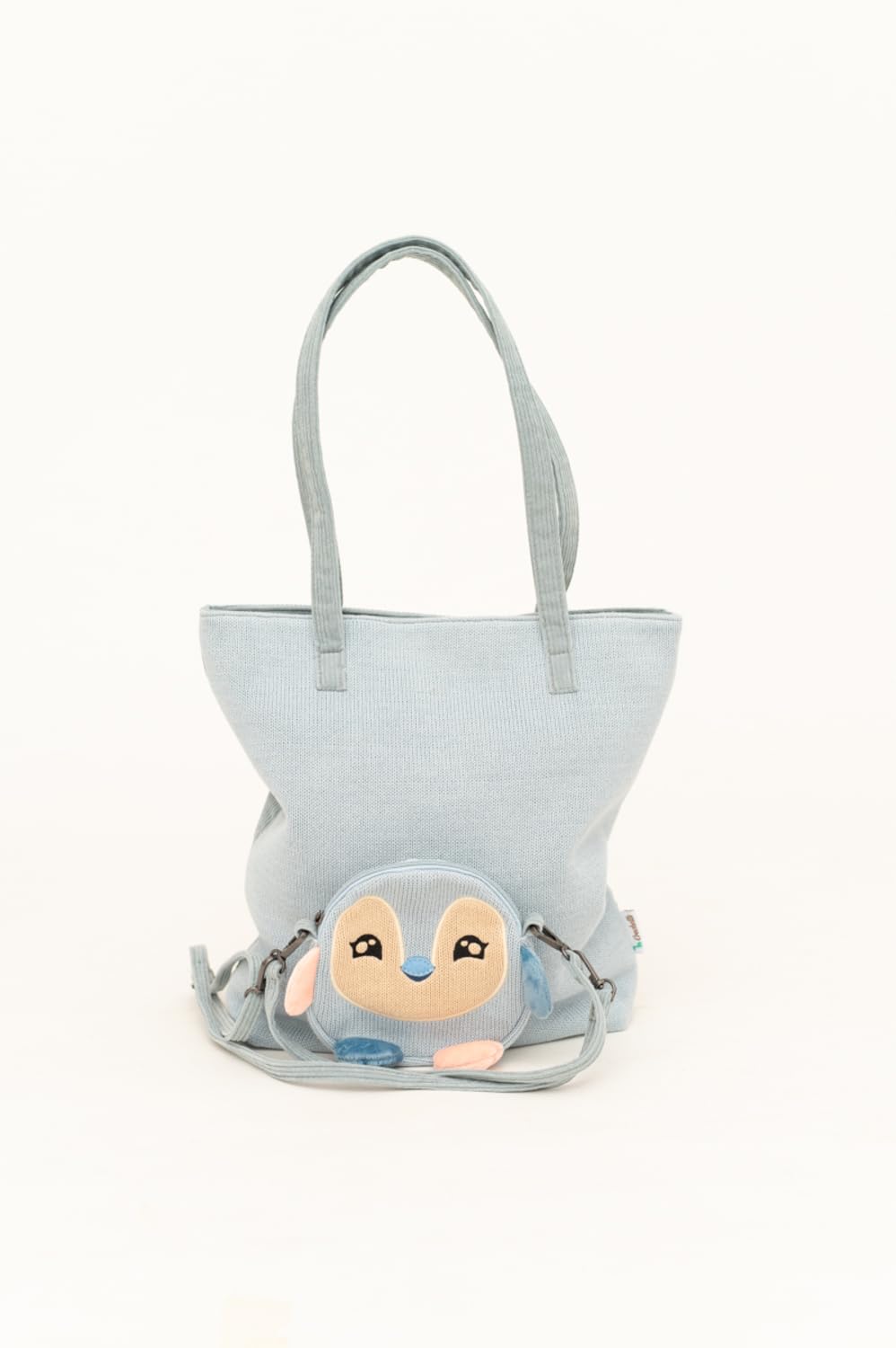 Bolso shopper infantil pingüino azul