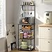 5 Tier Coffee Bar Station, Kitchen Stand with 4 S-Shaped Hooks, Farmhouse Corner Coffee Bar for Small Spaces, Bakers Rack for Kitchen, Entryway, Living Room, 13.43