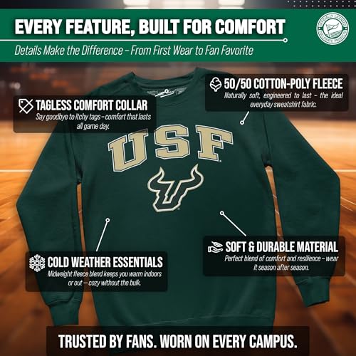 Image of NCAA College Sweatshirt Fleece Crewneck Pullover for Men and Women | Officially licensed NCAA college gameday crewneck pullover - 9 oz fleece lined sweatshirt with arch and logo design