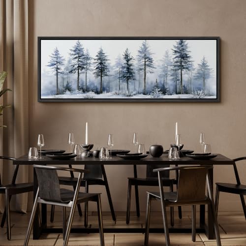 Image of MUDECOR Large Framed Canvas Print Wall Art Blue Pine Art for Living Room