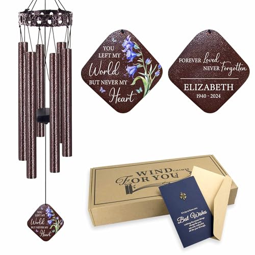 Image of ASTARIN Personalized Memorial Wind Chimes, Customized Wind Chime for Loss of Loved One /Mother /Father, Wind Chimes for Outside Garden Decoration, Sympathy Gifts for Women /Man