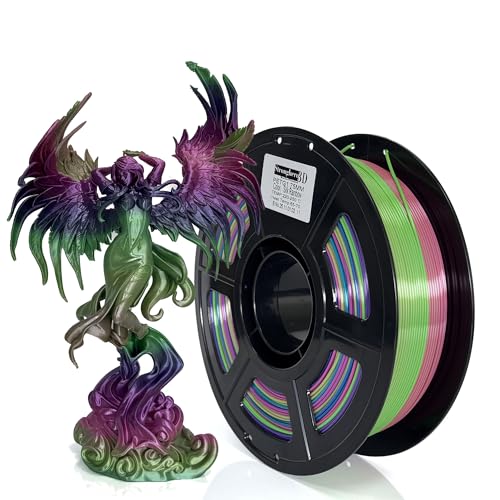 Image of PETG 3D Printer Filament 1.75mm,Silk Rainbow,High Speed Printing 500mm /s,Multi Color,Net Weight 1kg (2.2lbs)
