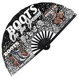 Xtuleath Boots On The Ground Hand Fan,Where Them Fans At Folding Fans,Clapping Clacking Fans For Line Dancing Unique Oriainal Pattern for Party Props Perfect Gifts for Line Dance Lover (Style 1)