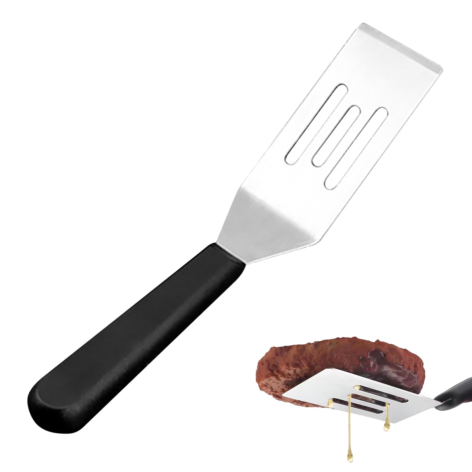 Spatula Slotted Turner, Stainless Steel Fish Spatula, Strong and Durable Spatula Cooking Turner, Metal Cooking Spatula, Burger Turner, Multiuse Kitchen Tool Cooking Spoon for Cooking Fish Eggs Meat