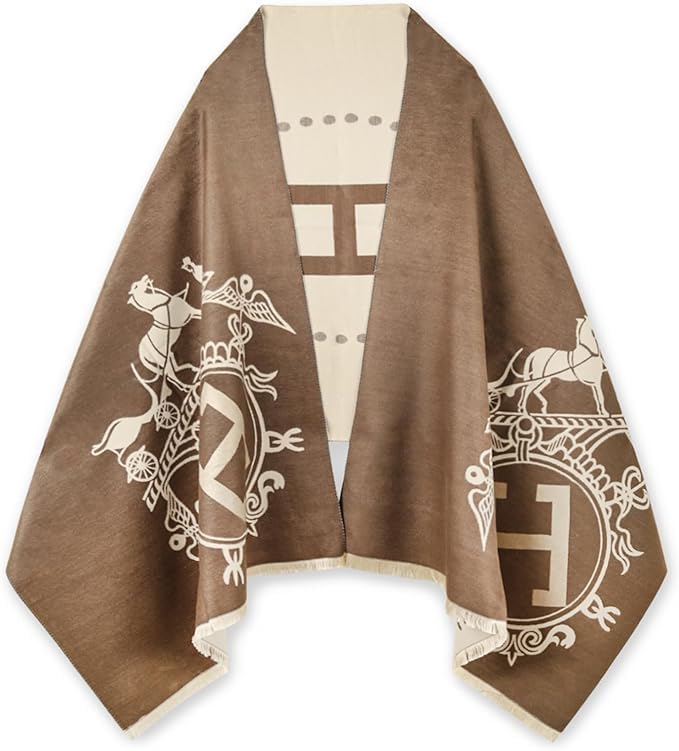 EXTREE Scarfs for Women Pashmina Silky Shawl Wrap for Evening Dressing Blanket Open Front Poncho Cape