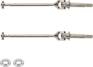RCAWD Front Axle U-Joint 130mm Drive Shaft Set for 1/10 Losi Baja Rey Upgrades LOS03020V2, Hopups Parts for #LOS232009 Silver