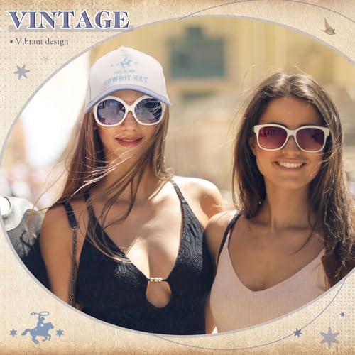 Image of JaGely Two Tone Western Cowboy /Cowgirl Trucker Hat for Women Men Gift Vintage Embroidered Country Baseball Cap