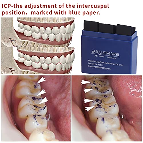 Image of Dental Articulating Paper - Thicker Double Side Bite Paper Strips 100μm Thickness Oral Teeth Care Material Dental Lab Products 300 Sheet /Box