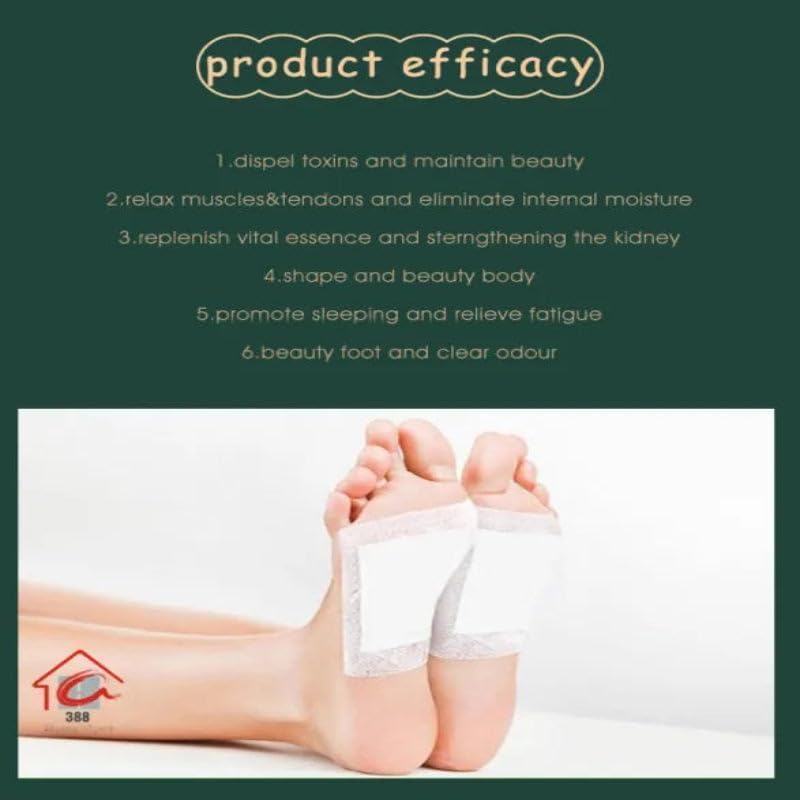 Image of Herbal Detox Foot Pads for Toxin Removal | Bamboo Vinegar Foot Patches for Feet Cleansing & Sleep Aid | Overnight Use | Foot Patch with Acupoint Micro-Massage Technology For Men And Women (50 Pads)