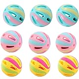 LIVE4COOL 9 Pcs Cat Toys Bell Balls Self-Help Boredom Sounding Bells Tease Cat Nibbling Balls Rattle Toy Balls