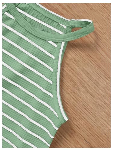 Floerns Toddler Girl's 3 Pack Striped Tank Tops Ribbed Sleeveless Kids Clothes Halter Crop Top3